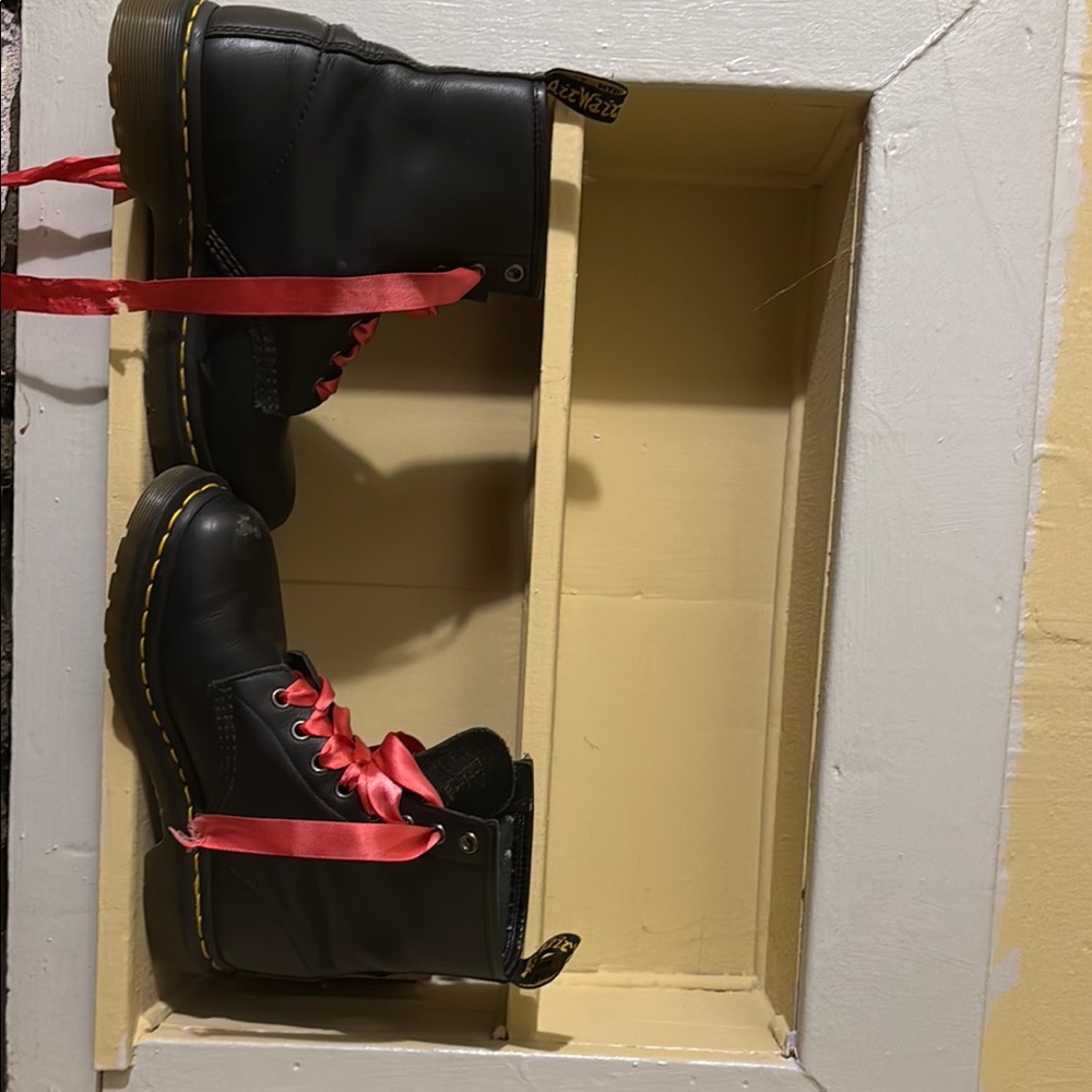 Dr. Martens Black and Red Classic Boots